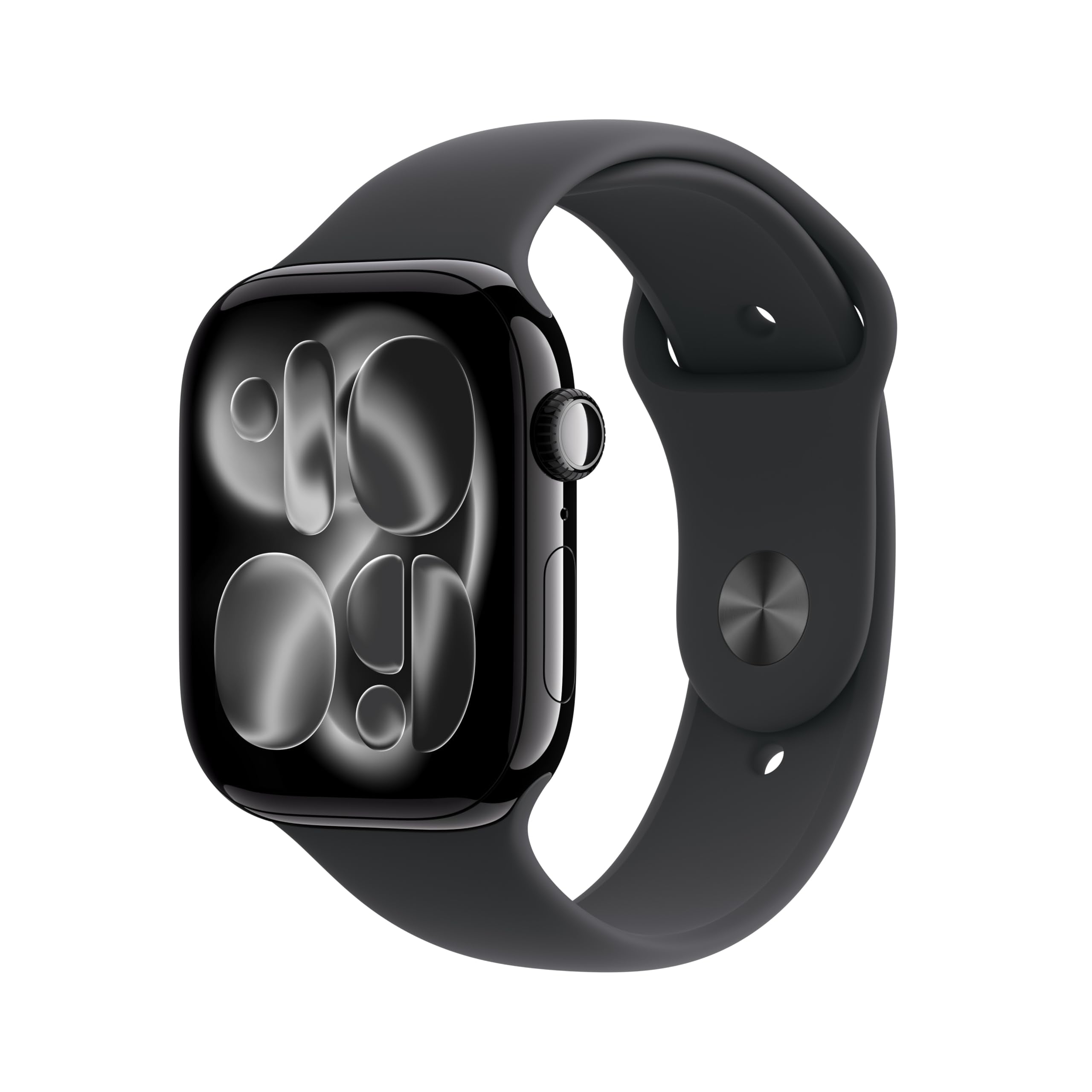 Apple Watch Series 11 GPS 46mm Smartwatch with Jet Black Aluminium Case with Black Sport Band M/L. Sleep Score, Fitness Tracker, Health Monitoring, Always-On Display, Water Resistant